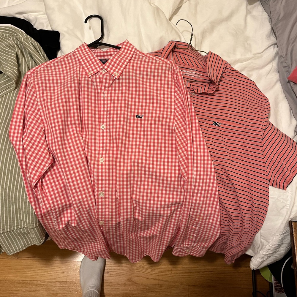 Vineyard Vines Red and White Gingham Shirt